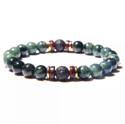 PULSERA DE CUENTAS Y PIEDRA VOLCANICA